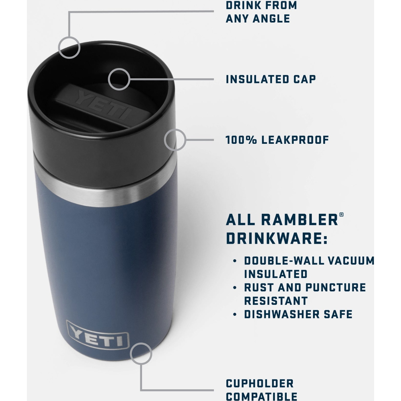 Garrafa Travel YETI Rambler 2026 De 12 Oz 70000002333 - Black